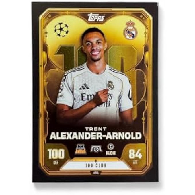 rayihni TRENT ALEXANDER-ARNOLD (REAL MADRID) +40 BONUS CARDS  100 CLUB  MATCH ATTAX 2025/2026 (25/26)  RARE FOOTBALL TRADING CARD - Image 4